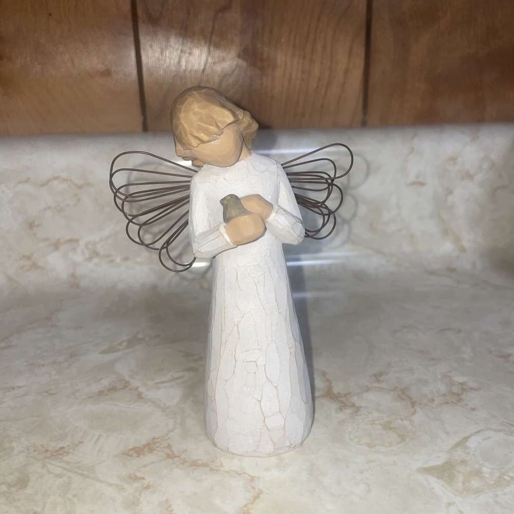 Willow Tree Angel of Healing Figurine Holding Bird Demdaco‎ Susan Lordi 2000